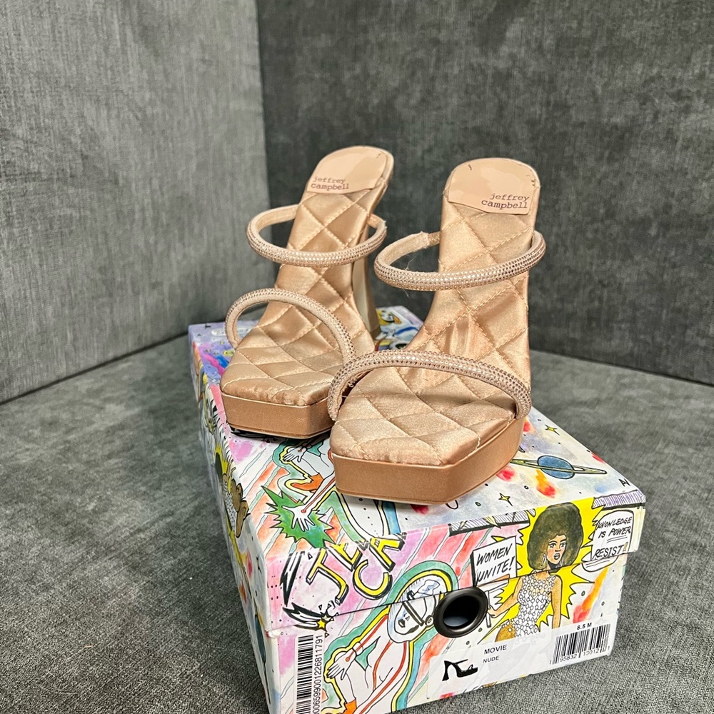 Jeffrey Campbell Movie Nude Platform Sandals - 8.5